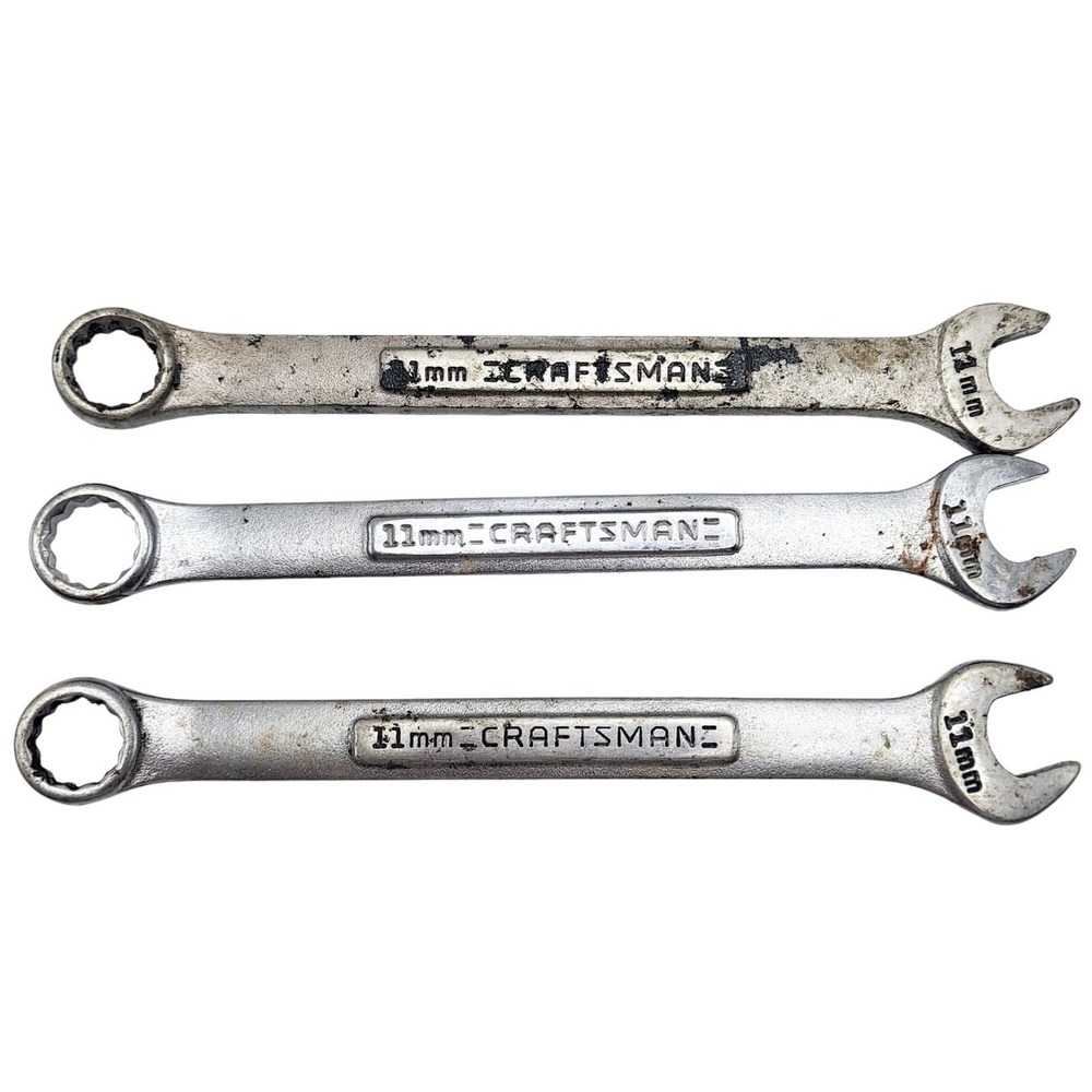 Vintage Craftsman 11mm Combination Wrench Set USA 3 Piece Mechanic Tools Auto‎